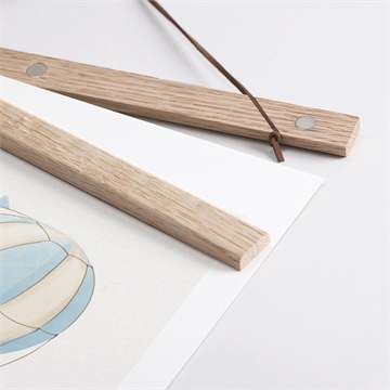 Affiche naissance montgolfière - Détail des supports en bois