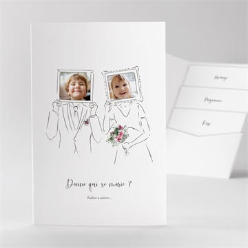 Faire-part mariage jolie devinette