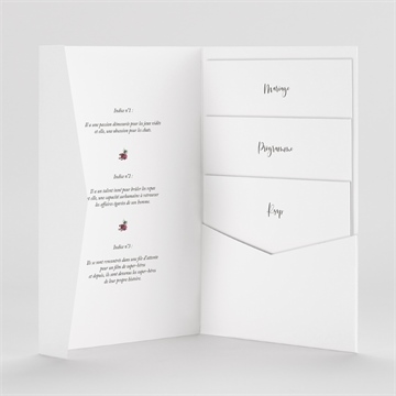 Faire-part mariage jolie devinette - Intérieur du faire-part