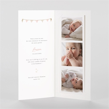 Faire-part naissance une montgolfière - Intérieur du faire-part