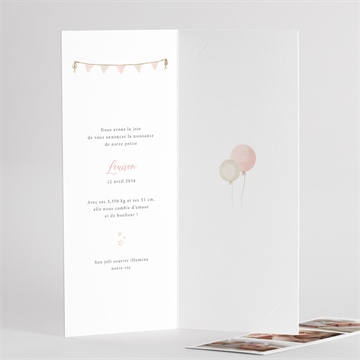 Faire-part naissance une montgolfière - Intérieur du faire-part 2