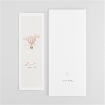 Faire-part naissance une montgolfière - Dos du faire-part