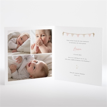 Faire-part naissance une montgolfière plié - Intérieur du faire-part