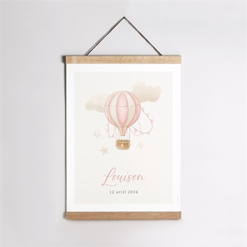 Affiche naissance une montgolfière