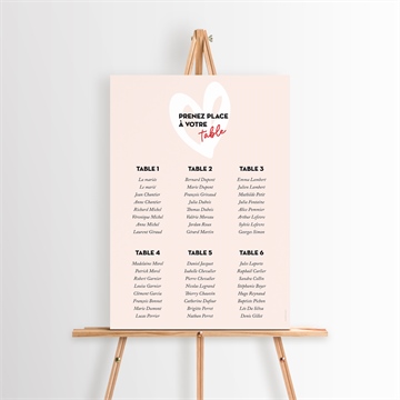 Plan de table mariage coeur