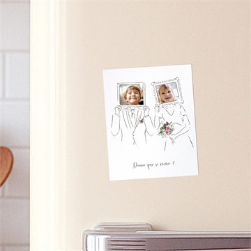 Faire-part mariage jolie devinette duo - Mise en situation