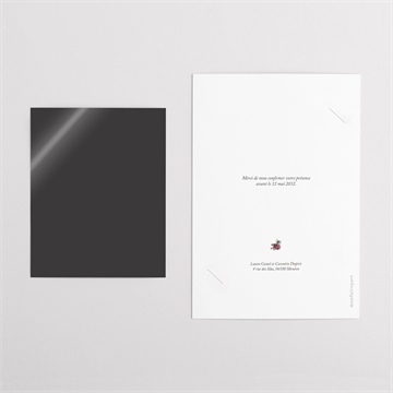 Faire-part mariage jolie devinette duo - Dos du faire-part