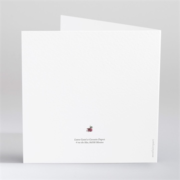 Faire-part mariage jolie devinette gaufrage - Dos du faire-part