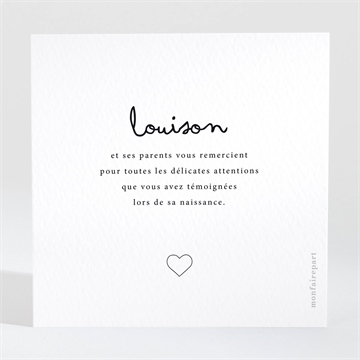 Remerciement naissance grand bonheur - Dos de la carte