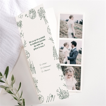 Remerciement mariage pas le choix plié