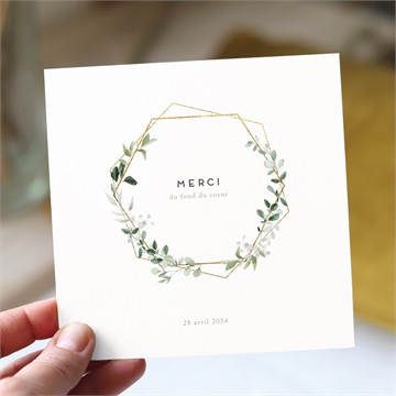 Remerciement mariage amour elegant