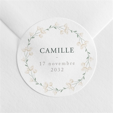 Sticker naissance multiphoto fleuri