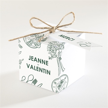 Boîte de dragées mariage pas le choix plié