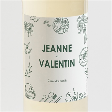 Etiquette de bouteille mariage pas le choix plié