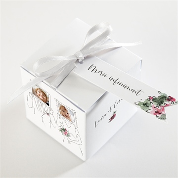 Boîte de dragées mariage jolie devinette - Dessus de la boîte