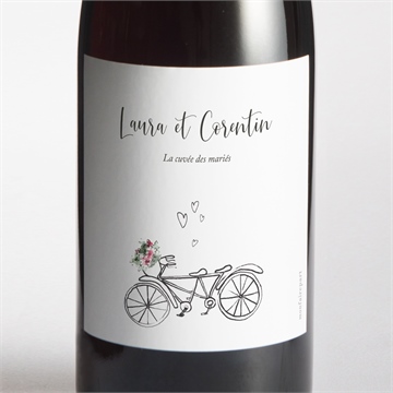 Etiquette de bouteille mariage jolie devinette