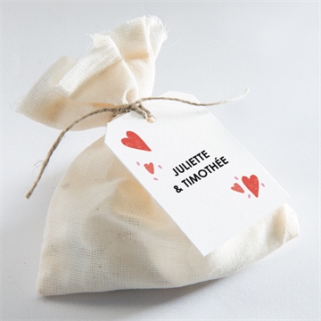 Etiquette mariage coeurs - Mise en situation