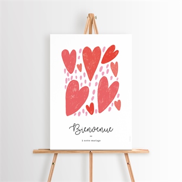Panneau bienvenue coeurs
