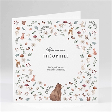 Faire-part naissance forêt d'automne