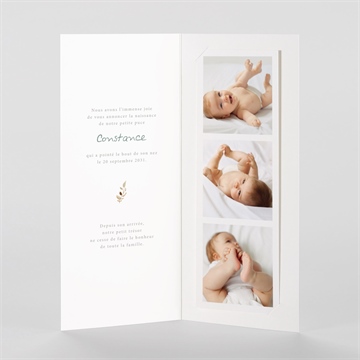 Faire-part naissance petit carrousel photomaton - Intérieur du faire-part