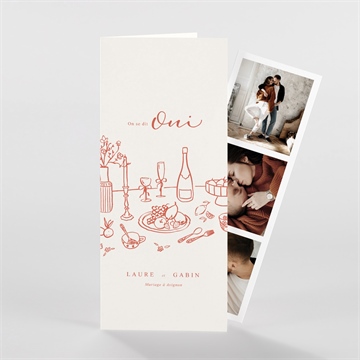 Faire-part mariage a l'italienne photomaton