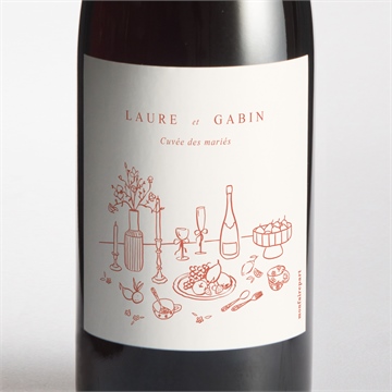 Etiquette de bouteille mariage a l'italienne