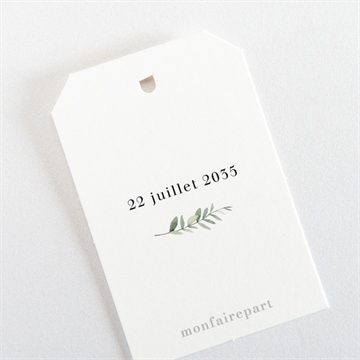 Etiquette mariage végétal - Dos de l'étiquette