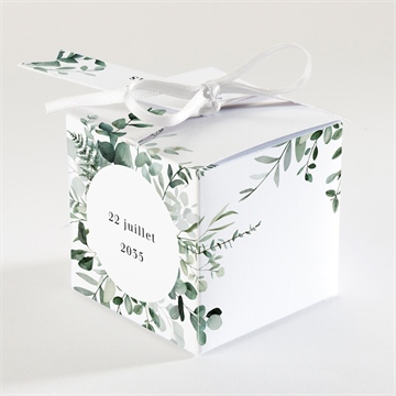 Boîte de dragées mariage végétal - Dos de la boîte