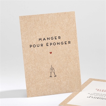 Carton d'invitation mariage champagne