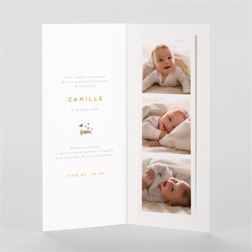 Faire-part naissance savane photomaton - Intérieur du faire-part