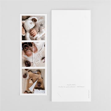 Faire-part de baptême l'eucalyptus fleur séchée - Dos du faire-part