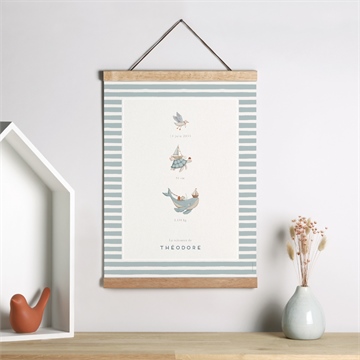 Affiche naissance animaux marins - Mise en situation