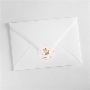 Sticker naissance fleurs et renard - Mise en situation