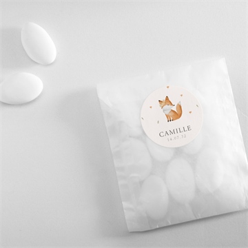 Sticker naissance fleurs et renard - Mise en situation