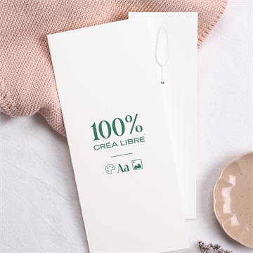 Faire-part de baptême invitation fleur séchée vierge