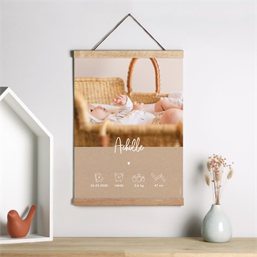 Affiche naissance kraft garçon - Mise en situation