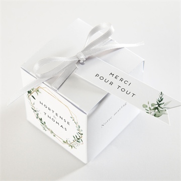 Boîte de dragées mariage amour elegant - Dessus de la boîte