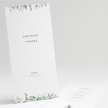 Menu mariage amour elegant