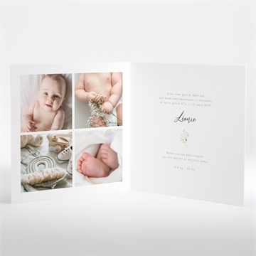 Faire-part naissance marguerite - Intérieur du faire-part