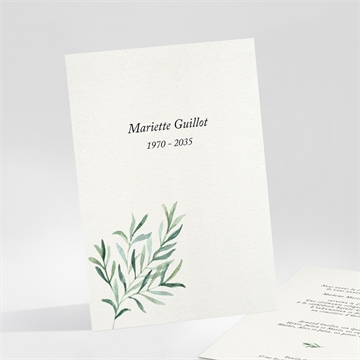 Faire-part décès élégant branchage