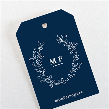 Marque-place mariage bleu romantique étiquette - Dos de l'étiquette