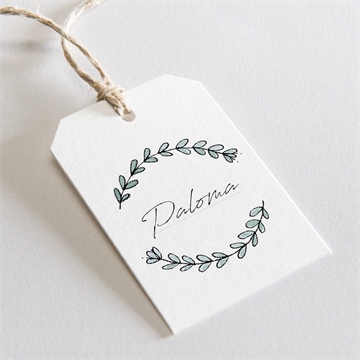 Marque-place mariage avec programme étiquette