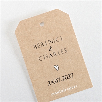 Marque-place mariage avec programme étiquette - Dos de l'étiquette