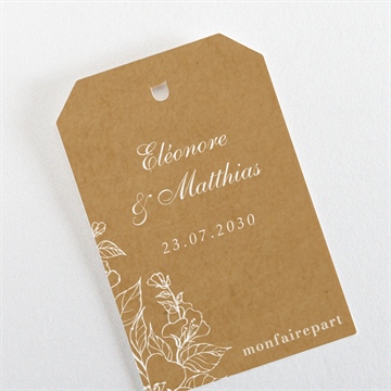 Marque-place mariage belle découverte étiquette - Dos de l'étiquette