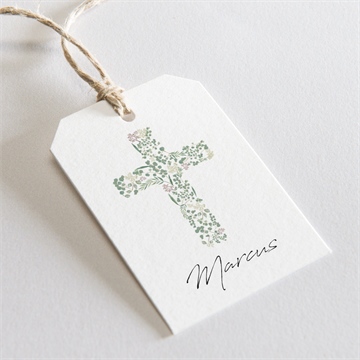 Marque-place communion printanier étiquette