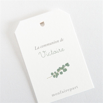 Marque-place communion printanier étiquette - Dos du marque-place