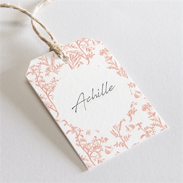 Marque-place communion gravures végétales étiquette