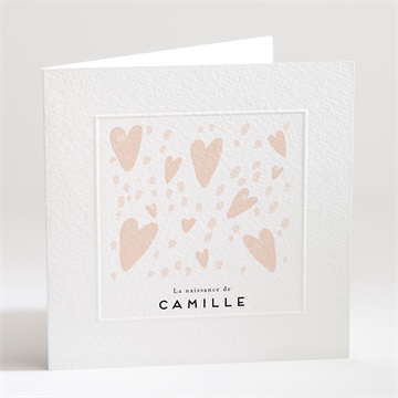 Faire-part naissance jolis cœurs