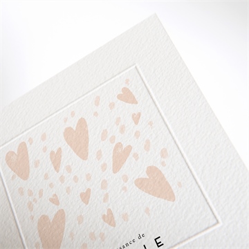 Faire-part naissance jolis cœurs - Détail du faire-part