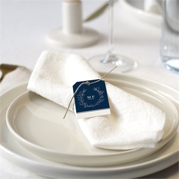 Rond de serviette mariage bleu romantique